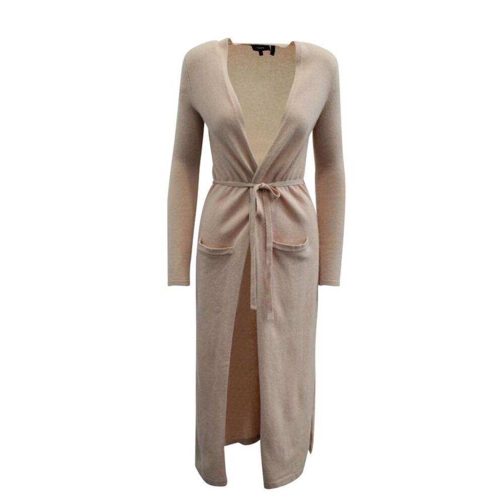 Theory Long Cardigan in Pink Cashmere